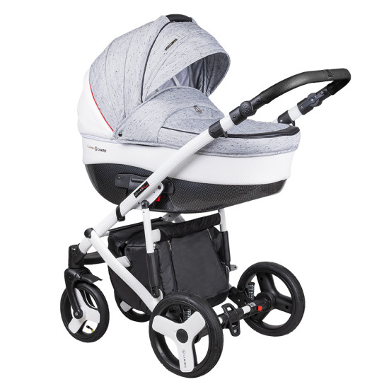 Коляска 2 в 1 Coletto Florino New черная рама 05 белый / серый