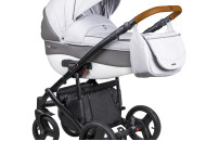 Коляска 2 в 1 Coletto Florino New черная рама 08 белый / серый