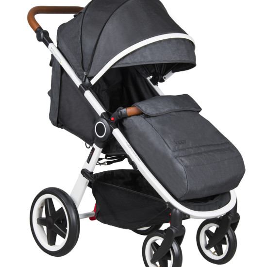 Коляска Coletto Joggy white black, черный