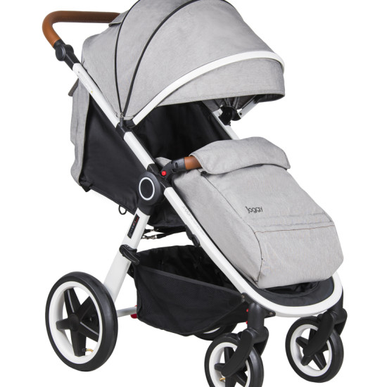 Коляска Coletto Joggy white silver, серый