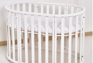 Кровать Колисаны овальное 160х60 круглая рейка белый, белый