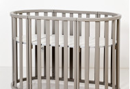 Кровать Колисаны овальное 160х60 круглая рейка слоновая кость, бежевый