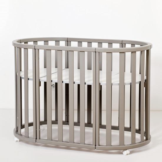 Кровать Колисаны овальное 160х60 круглая рейка слоновая кость, бежевый