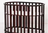 Кровать Колисаны овальное 160х60 круглая рейка шоколад, коричневый