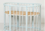 Кровать Колисаны овальное 160х60 круглая рейка голубой, голубой