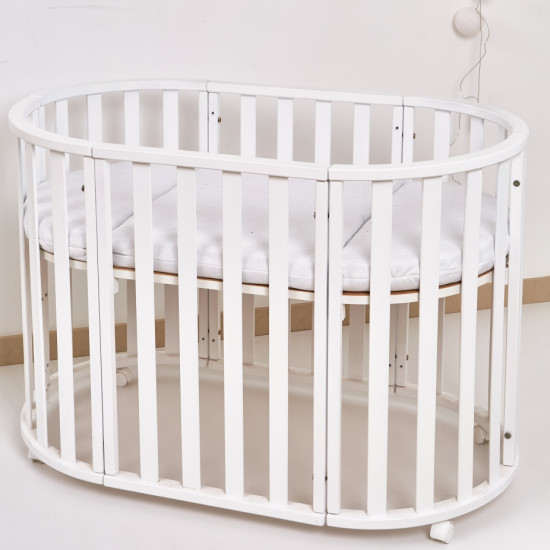 Кровать Колисаны овальное 160х60 плоская рейка белый, белый