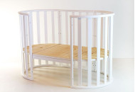 Кровать Колисаны овальное 160х60 плоская рейка слоновая кость, бежевый