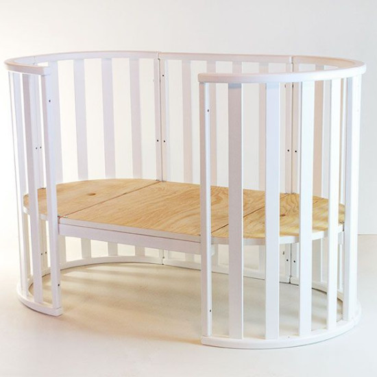 Кровать Колисаны овальное 160х60 плоская рейка слоновая кость, бежевый