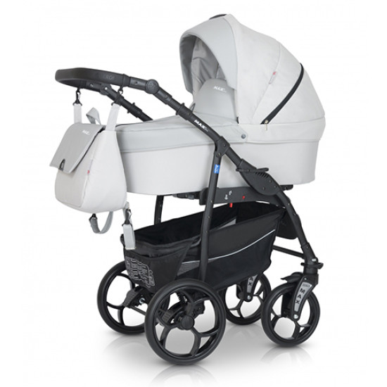 Коляска 3 в 1 Verdi Max Plus 04, білий/сірий