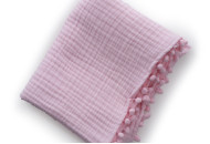 Плед Twins мусліновий 80х80 4-х шаровий з помпонами 1610-PM-00-80х80-24, pink, рожевий