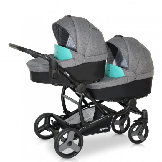 Коляска для двійні Verdi For 2 01, сірий