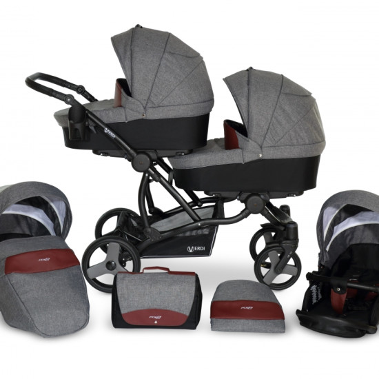 Коляска для двійні Verdi For 2 03, сірий