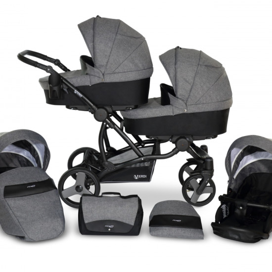 Коляска для двійні Verdi For 2 04, сірий