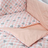 Постельный комплект 8 эл Twins Premium Glamour 4029-TG-08G, Polka Dots / Горохи pink, бежевый / розовый