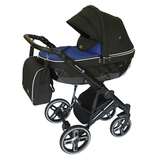 Коляска 2 в 1 Broco Monaco dark blue, синий