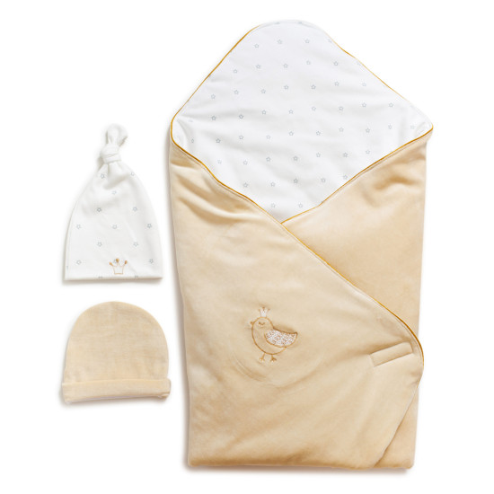 Set for discharge Twins Celebrity (blanket, 2 hats) beige