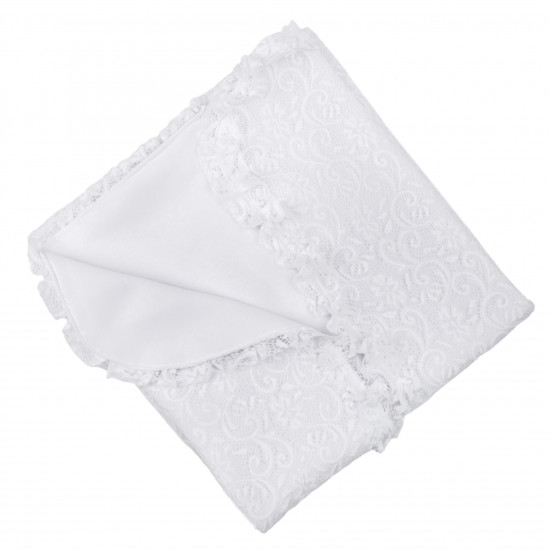 Крыжма - плед Twins Celebrity 110x80 с рюшками 1405-01, white, белый