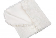 Крижма - плед Twins Celebrity 110x80 з рюшкою 1405-02, ecru, бежевий