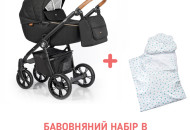 Коляска 2 в 1 Roan Esso Caviar Black, черный