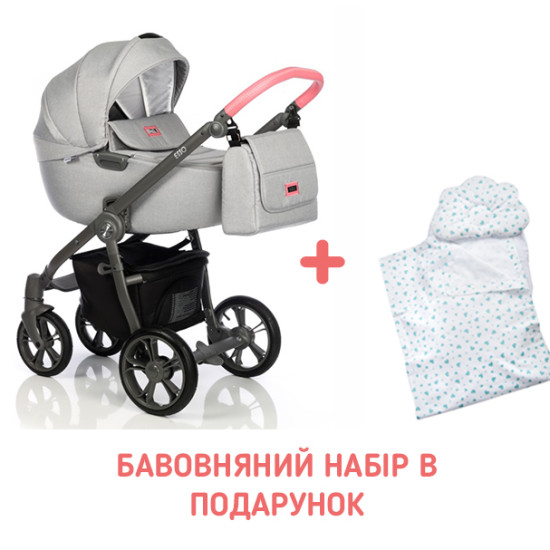 Коляска 2 в 1 Roan Esso Flamingo, серый