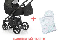 Коляска 2 в 1 Roan Esso Golden Chic, черный / золото