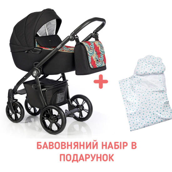 Коляска 2 в 1 Roan Esso Royal Garden, черный