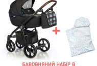 Коляска 2 в 1 Roan Esso Stripes, черный