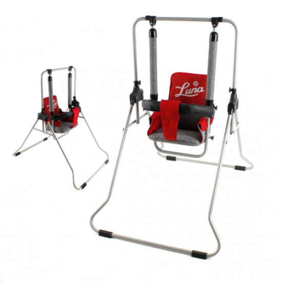 Детская качель Adbor Luna (с барьером) 02 красный/серый