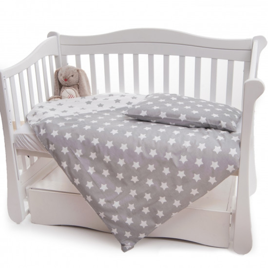 Сменная постель 2 эл Twins Premium 3027-P-063, Звездочка серая, белый / серый
