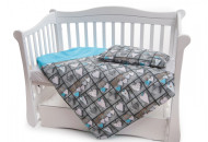 Сменная постель 2 эл Twins Premium 3027-P-066, Сердечки декор голубой, бирюза