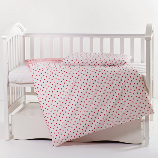 Сменная постель 2 эл Twins Premium 3027-P-068, Сердечки, красный