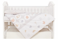 Changeable bedding 3 el Twins Eco Line Animals white/beige