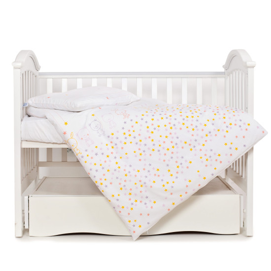Сменная постель 3 эл Twins Eco Line Bunnies pink белый/розовый