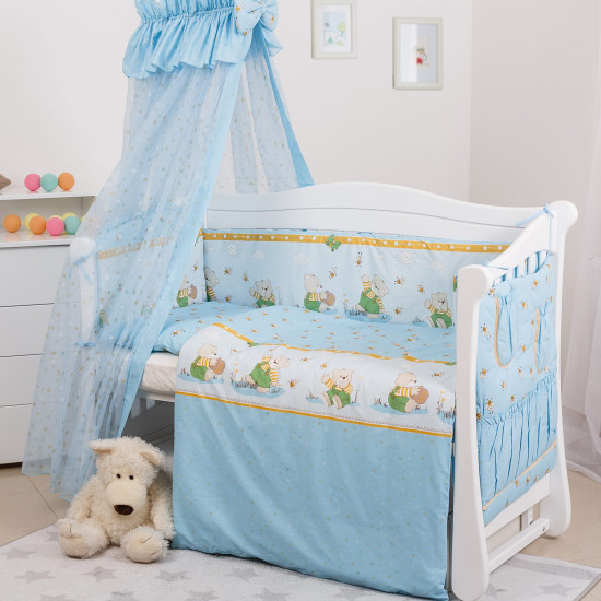 Постельный комплект 8 эл Twins Standard Basic 4050-CB-011, Медун голубые, голубой