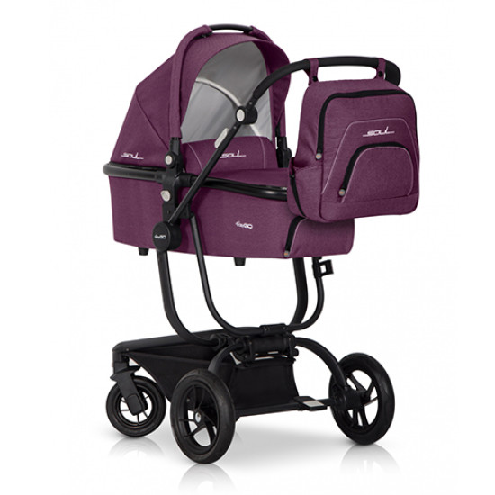 Коляска 2 в 1 EasyGo Soul (без сумки) purple, рожевий