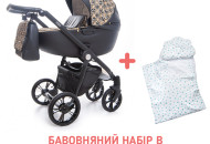 Коляска 2 в 1 Roan Esso Gold & Black Ornaments, черный