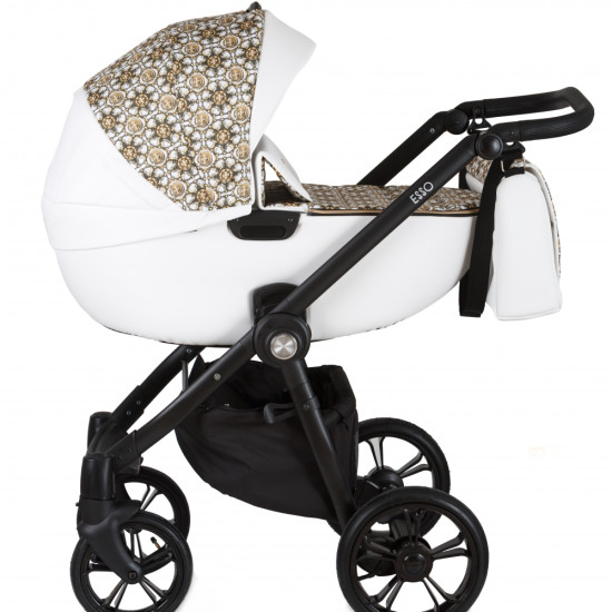 Коляска 2 в 1 Roan Esso Gold & White Ornaments, белый