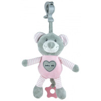 Плюшевая подвеска музыкальная Baby Mix STK-19393B Мишка STK-19393 PB, pink, розовый