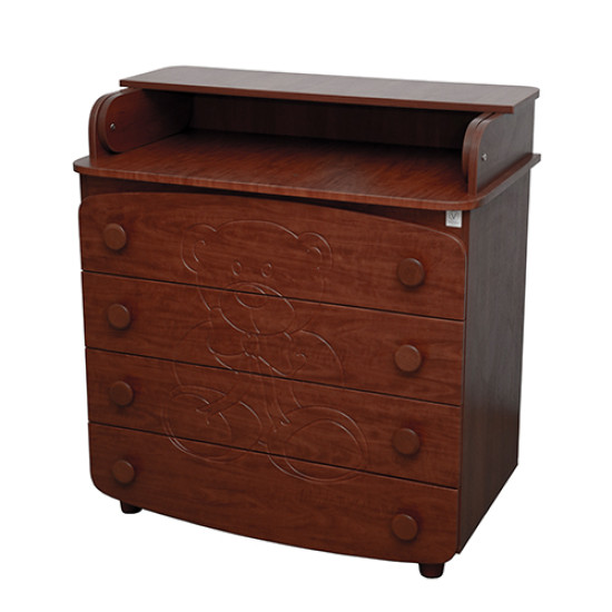 Комод-пеленатор Верес декор ведмедик 33.4.4.2.03, горіх, коричневий