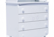 Комод-пеленатор Верес декор мишка со стразами 33.4.5.2.06, белый, белый