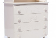 Комод-пеленатор Верес декор ведмедик зі стразами 33.4.5.2.04, слонова кістка, бежевий