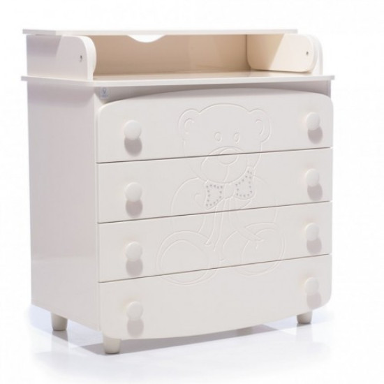 Комод-пеленатор Верес декор ведмедик зі стразами 33.4.5.2.04, слонова кістка, бежевий