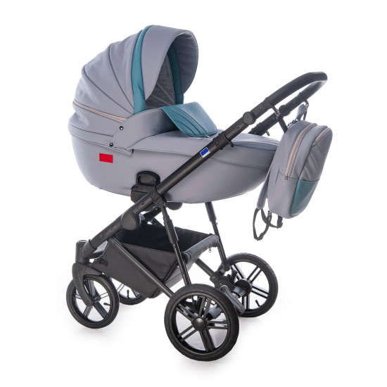 Коляска 3 в 1 Broco Avenue 08, сірий/м'ятний