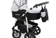 Коляска 3 в 1 Verdi Sonic 39, білий/чорний