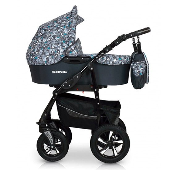 Коляска 3 в 1 Verdi Sonic 42, графіт/аплікація