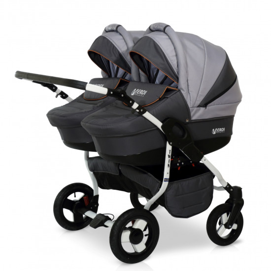 Коляска для двійні Verdi Twin 02, сірий