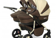 Коляска для двійні Verdi Twin 03, беж/коричневий