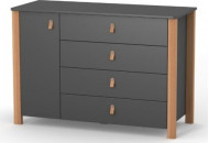 Комод Верес Монако 1200 35.2.35.2.16, темно-сірий, чорний/буковий