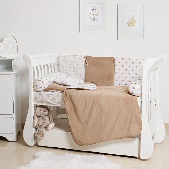 Постельный комплект 6 эл Twins Dolce Insta 2 4075-DI2-02, beige, бежевый