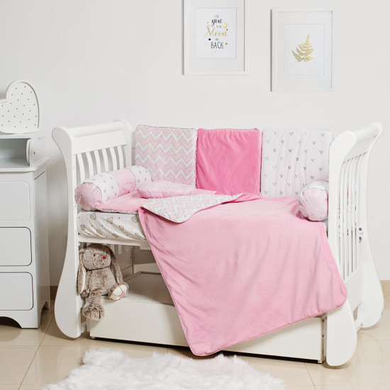 Постельный комплект 6 эл Twins Dolce Insta 2 4075-DI2-08, pink, розовый